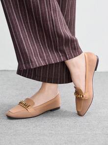 CUCCOO BIZCHIC 女士金属装饰休闲日常时尚鞋 - 駝色 - 查看 4