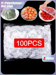 280-300PCS/90-100PCS/55-60PCS Tear-Free Transparent Plastic Cover, PE Film Plastic Bag, Plastic Wrap Cover For Bowl Cover Leftovers Cover, Kitchen Essentials To Keep Your Food Fresh And - Multicolor - View 3