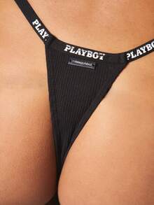 Missguided x Playboy Bộ 3 quần lót dây gân thoải mái dành cho nữ, đồ lót thiết yếu hàng ngày. - Nhiều màu - Xem 5