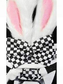 1pc Easter Day White Rabbit Top Hat Alice Wonderland Cosplay Bunny Bowler Men Women March Hare Costume Accessory Topper With Ears - Black - View 5