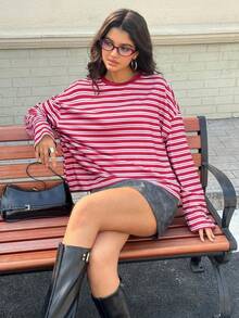 Aidyla Women's Comfortable Casual Striped Long Sleeve T-Shirt - Multicolor - View 6