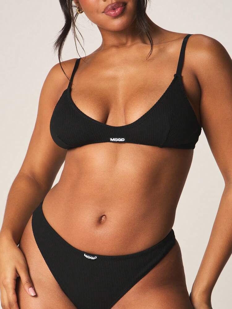 MISSGUIDED 브랜드 레이스 브라 및 팬티 란제리 세트 - 블랙 - 보기 4