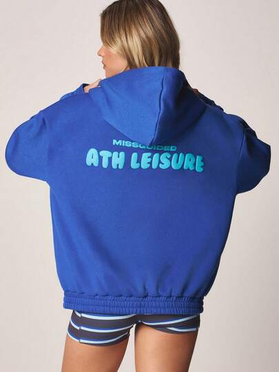 MISSGUIDED 宽松套头连帽衫，配有抽绳帽和前中口袋，打造休闲街头风居家服