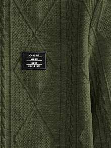 Manfinity VCAY Men's Letter Graphic Loose Fit Crew Neck Knit Casual Long Sleeve T-Shirt Green Tops For Men Men Olive Green Set Green Sweater Men Cable Knit Sweater Men Men Knit Tops Jersey For Men For Winter Mens Sweaters Mens Jerseys Knitted Winter Pullover Men Knitted Sweater For Men Mens Pullover Mens Knitted Winter Jersey Mens Winter Jersey Knitted Pullover For Men - Army Green - View 5