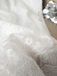 GlowEve Quần nữ chất liệu ren, cạp chun, thích hợp cho kỳ nghỉ, đi học, dự tiệc, sân bay, biểu diễn sân khấu và hòa nhạc. - trắng - Xem 4