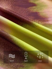 Maija Váy maxi tay ngắn in họa tiết hoa tie-dye thanh lịch dành cho nữ cỡ lớn, quần áo mùa thu cho nữ, quần áo mùa thu - Nhiều màu - Xem 9