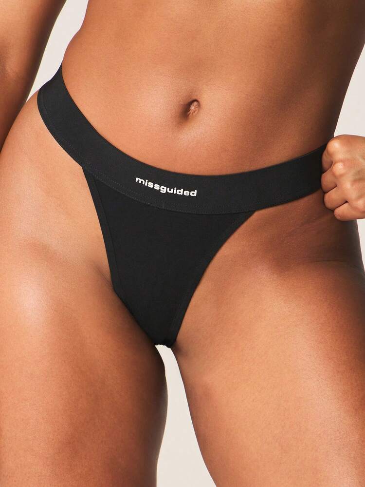 MISSGUIDED Seamless High Cut Thong Underwear With Low Rise Waistband And Minimal Coverage Design For Everyday Comfort