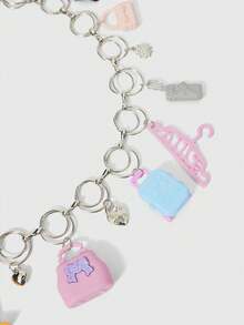 ROMWE Street Life Y2K/Harajuku Style Dopamine Waist Chain Belt, Hand-Crafted Intricate Design, Random Style, Suitable For Everyday Wear Summer, School Fall, Autumn, Halloween - Contrast Color Bag High Heels Series Waist Chain - View 11