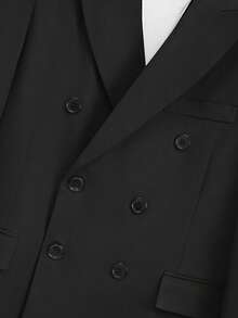 HUEFORM Men's Black Woven Twill Business Formal Suit Men Double Breasted Suit Men S Office Clothes Man Suit Men Suits Black Formal Wear Old Money,Daily Leisure, Weekend Trips, Outdoor Activities, Travel Expeditions, Relaxed Work Environments Or Semi-Formal Occasions, Boyfriend/Husband Gift, Anniversary /Birthday Gift Party Summer Vacation Holiday, Wedding,Spring To Summer Men Suits With Bell Bottoms - Black - View 7