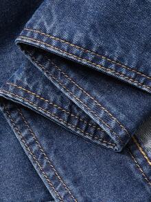 Livesso 夏季蓝色牛仔无袖翻领收腰度假连衣裙（女款） - 藍色 - 查看 7