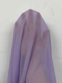 Sunspun 大码纯色荷叶边短袖衬衫 - 紫色 - 查看 6