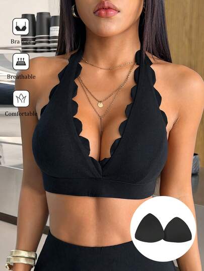 SHEIN EZwear Top deportivo de ajuste ceñido con estampado de quemadura en negro