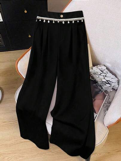 GlowEve CURVE Pantaloni de vacanță în stil boem pentru femei, mărime mare, primăvară/vară