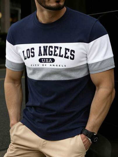 Manfinity Homme 男士时尚嘻哈街头休闲短袖T恤，外出必备