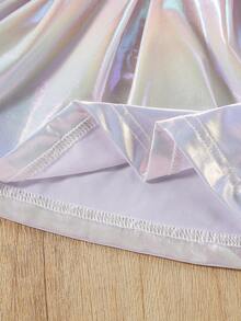 Elladie kids Young Girls' Pleated A-Line Mini Skirt, Fashionable School Style For Summer - White - View 6