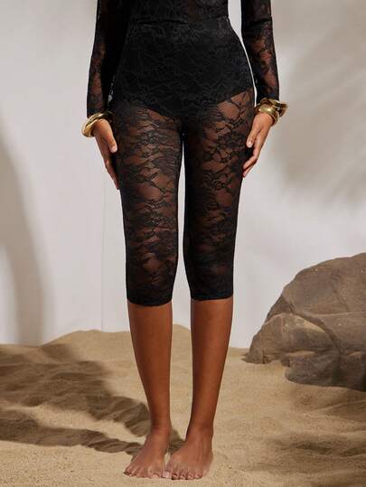 Opulessa Women's Solid Color Lace Sexy Capri Pants , Vacation, Spring Break Outfits, Summer Outfits, Valentine's Day, Beach Dress, Elegant Wedding Guest Dress, Birthday Dress, Casual Dresses, Vacation Outfits, Going Out Dress Summer Dress Graphic Dress Mini Dress Short Vacation Dress Bodycon Summer Dress, Spring To Summer