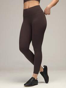 Sigmas Women's No Front Seam Legging High Waisted Buttery Soft Workout Lounge Pant - Coffee Brown - View 1