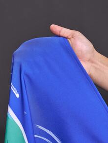 Veslaya Bộ jumpsuit ống rộng không tay in họa tiết hình học cỡ lớn Slayr, phong cách thường ngày cho kỳ nghỉ. - Màu xanh lam - Xem 19