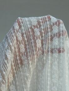 Bluhae Áo thun ren xuyên thấu gợi cảm dành cho nữ, kiểu buộc dây, thích hợp cho mùa xuân/hè. - trắng - Xem 7