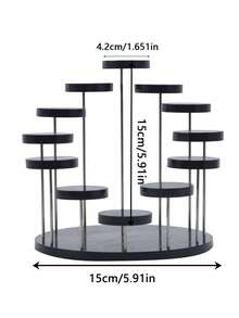 12pcs Round Acrylic Clear Stair Display Stand 4/7/12 Steps For Collectibles, Blind Box Toys, Desserts Or Cakes,Kitchen,Christmas Gift - Black - View 8