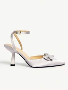 CUCCOO CHICEST 女士尖头搭扣设计日常百搭时尚高跟鞋 - 灰色 - 查看 8