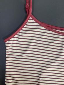 Glimmora Women's Casual Basic Burgundy Striped Tank Top - Burgundy - View 4