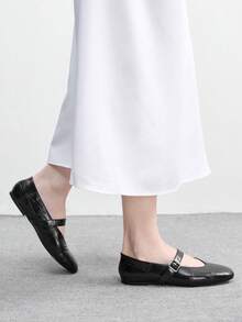 CUCCOO BIZCHIC Women's Fashion Commuter Versatile Casual Mary Jane Flat Shoes For Christmas - Pure black - View 4