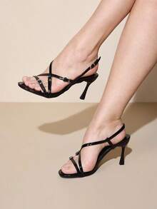 CUCCOO CURVES Women Shoes Women Round Toe Design Daily Versatile Fashion Wide Last High Heels Valentine's Day - Black - View 4