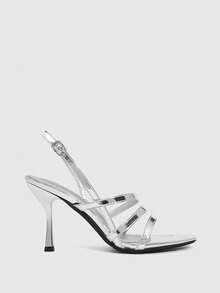 CUCCOO SZL 女士搭扣设计时尚日常穿搭高跟凉鞋 - 銀色 - 查看 4