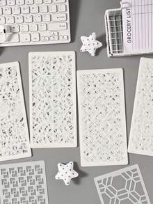 1 件装虚线和图像手绘报纸模板，镂空绘画，PET 镂空模板，喷漆，绘画模板 - 單件 - 查看 5