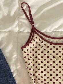 SHEIN EZwear 女士休闲基础款酒红色条纹背心，适合音乐节、度假、比赛日、Y2K、Grunge风格、鸡尾酒会、聚会和庆祝活动。 - 彩色 - 查看 5