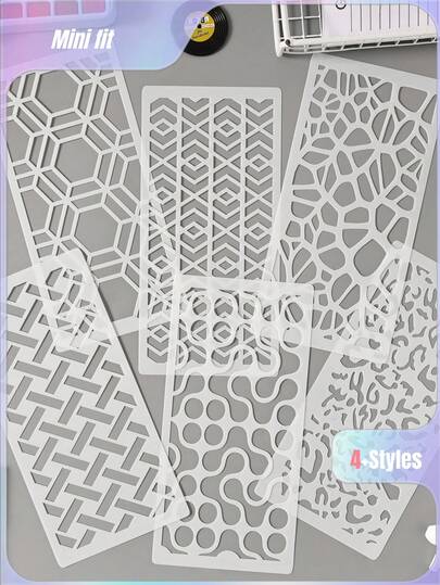 1 件装虚线和图像手绘报纸模板，镂空绘画，PET 镂空模板，喷漆，绘画模板