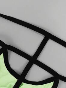 1pc Fashionable Vibrant Green Fabric Mid-Rise Sexy Men's Briefs - Green - View 5