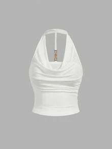 SHEIN MOD 两件套加大码金属装饰深V露背吊带背心，热带风情，性感撩人，时尚百搭，可作外套穿着 - 彩色 - 查看 6