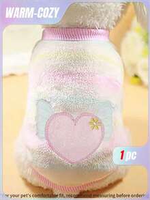 Cartoon Plush Warm Pet Clothes For Teacup Dogs, Puppies, Cats, Teddy, Pink Vest - Multicolor - View 1