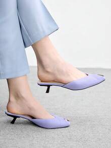 CUCCOO BIZCHIC Zapatos de tacón de aguja de boca de pez para el uso diario de las mujeres - Morado Violeta - Ver 4