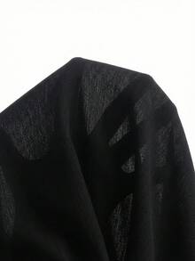 SHEIN Khăn quấn đi biển họa tiết sao biển kim loại dành cho bé gái - màu đen - Xem 5