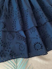 Teen GirlVacation Halter Neck Snug Fit Dress, Suitable For Party, Beach Holiday - Royal Blue - View 3