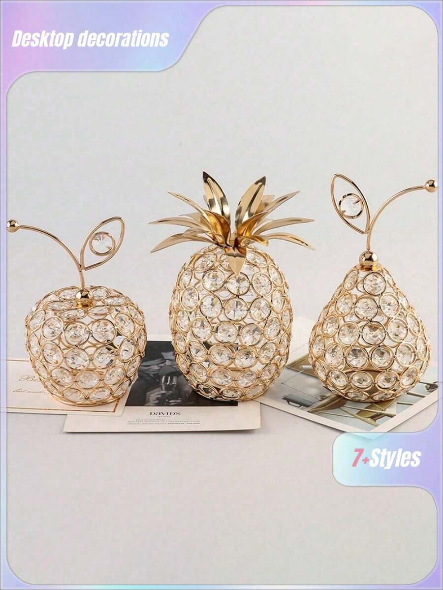 金色水晶化妆刷工具收纳架化妆品收纳笔筒,适用于度假海滩、浴室、卧室等场合,大容量 - 金色 - 查看 1