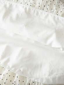 SHEIN Genkimix Kids 韩版波点印花泡泡袖黑色蝴蝶结装饰轻薄宽松连衣裙，休闲夏季装扮 - 黑與白 - 查看 4