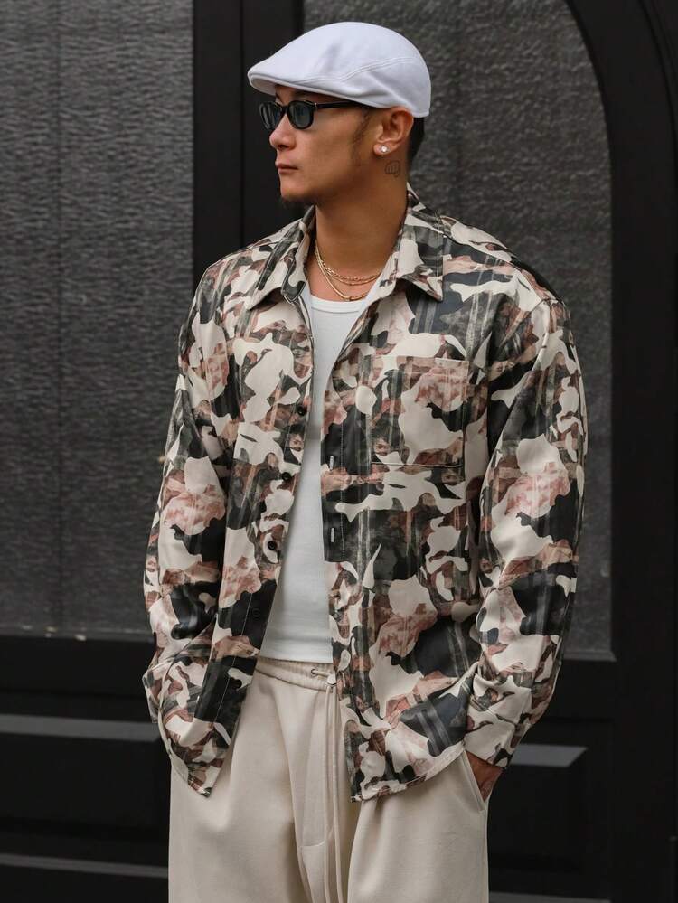 Spring Street Fashion All-Over Print Men's Shirt Summer Long Sleeve Tops Women