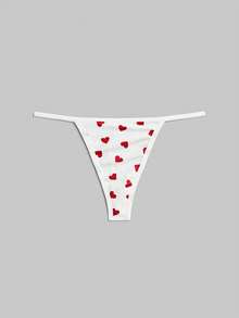 ROMWE Kawaii Conjunto de lencería de mujer de 3 piezas con diseño de corazones dulce y romántico - Multicolor - Ver 5