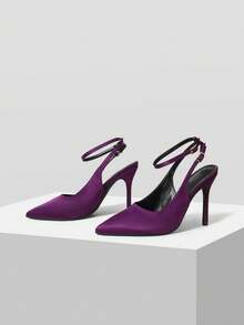 MOTF 女士尖头踝带高跟鞋 - 紫色 - 查看 4