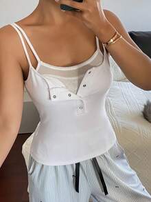 DAZY 1pc Women Built-In Padded Camisole Top - White - View 5