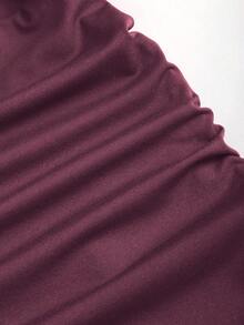 Sweetra Nova blusa feminina de outono com detalhes em metal, botões vazados, modelo sexy e ajustado, de manga comprida. - Rosa Empoeirado - Ver 5