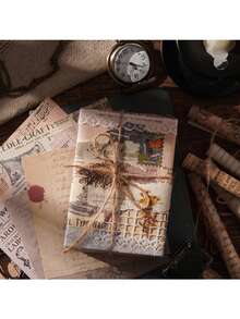 Juego de 4 piezas de bloc de notas con encantos estilo europeo | Bloc de notas retro sin adhesivo para diario y scrapbooking de comercio transfronterizo - Traje - Ver 10
