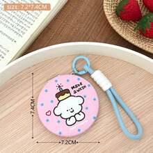 1Pc Original Cute Cartoon Folding Mirror - Portable Compact HD Touch-Up Mirror For Girls With Lanyard - Multicolor - View 10