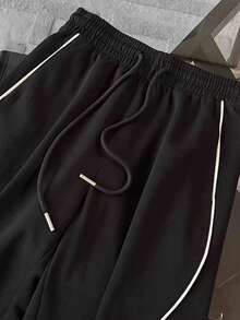 Resyla Áo tay ngắn raglan cổ đứng ôm dáng + Quần thường ngày - màu đen - Xem 3