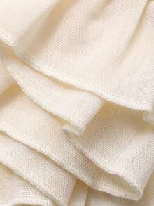 Dazy Plus Plus Size Sweet Lace Patchwork Ruffle Hem Long Sleeve Nightgown Pajamas - Apricot - View 3