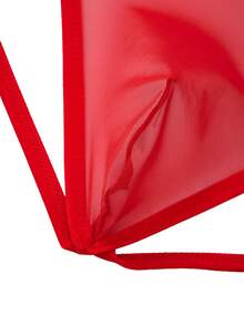 Valentine's Day Bow Mesh Thong Sexy Men's Underwear - Red - View 5